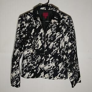 Vintage Women's 212 Collection Jacket Black and White. Size small. Career wear